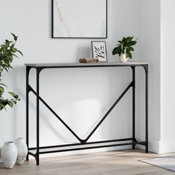 vidaXL Console Table Grey Sonoma 102x22.5x75 cm Engineered Wood