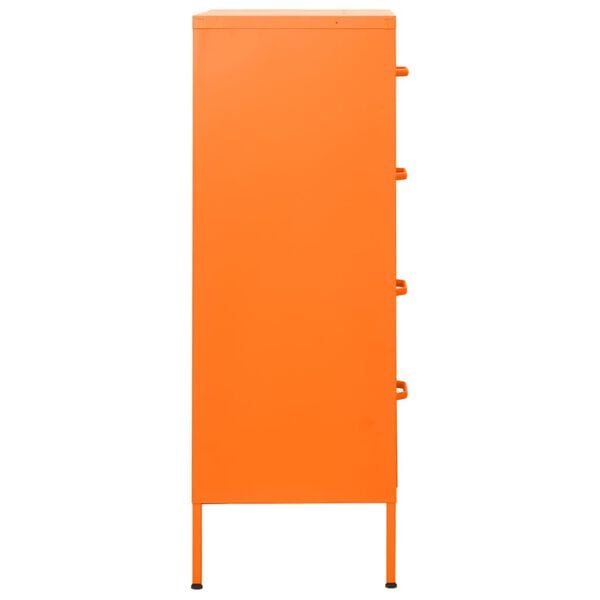 vidaXL Chest of Drawers Orange 80x35x101.5 cm Steel