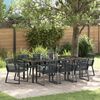 vidaXL Garden Dining Set 9 pcs Black Powder-Coated Steel