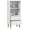 vidaXL Bookcase MOLDE White 60x35x133,5 cm Solid Wood Pine