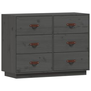 vidaXL Sideboard Grey 100x40x75 cm Solid Wood Pine
