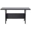 vidaXL Garden Table Black 120x70x66 cm Poly Rattan