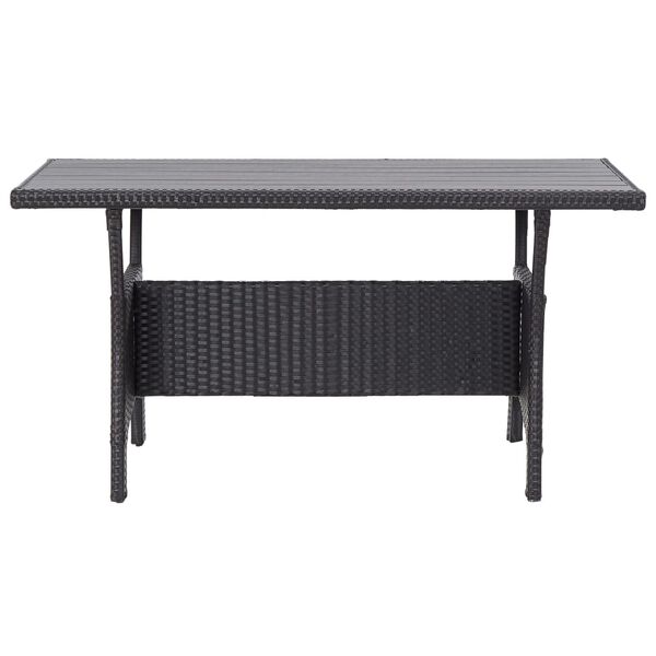 vidaXL Garden Table Black 120x70x66 cm Poly Rattan