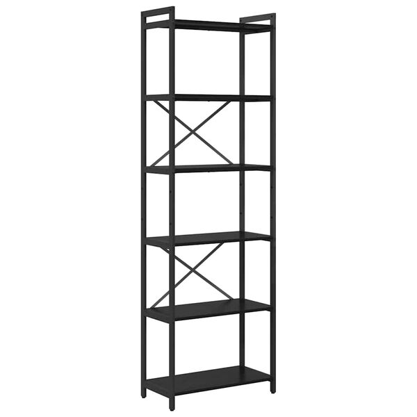 vidaXL Bookshelf Black Oak 60 x 30 x 190 cm Engineered Wood