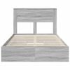 vidaXL Storage Bed Grey Sonoma 135 x 190 cm Engineered Wood