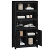 vidaXL Highboard Black 80x35x154 cm Solid Wood Pine
