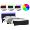 vidaXL Bed Frame with Headboard and LED Black 120x200 cm