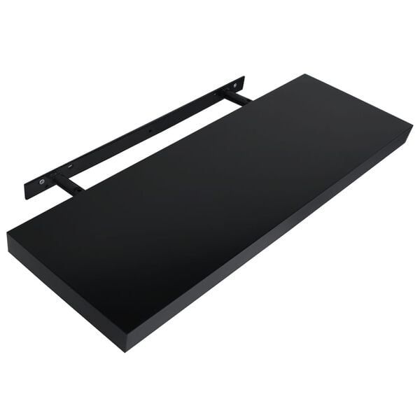 vidaXL Floating Wall Shelves 2 pcs Black 100x20x3.8 cm