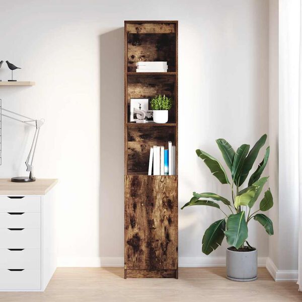 vidaXL Highboard Smoked Oak 37.5x35x180 cm Engineered Wood