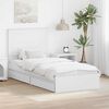 vidaXL Storage Bed with Headboard White 90 x 190 cm Engineered Wood