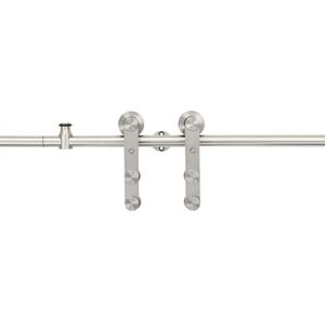 vidaXL Sliding Door Hardware Kit 183 cm Stainless Steel Silver