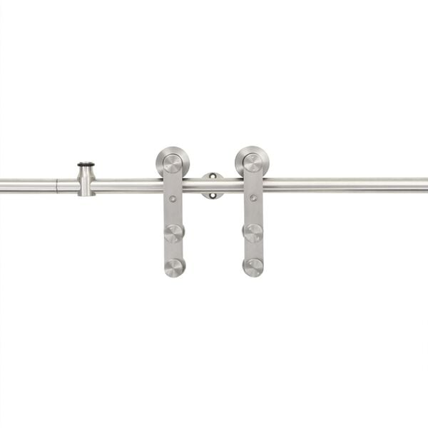 vidaXL Sliding Door Hardware Kit 183 cm Stainless Steel Silver