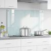 vidaXL Kitchen Backsplash White 100 x 60 cm Tempered Glass