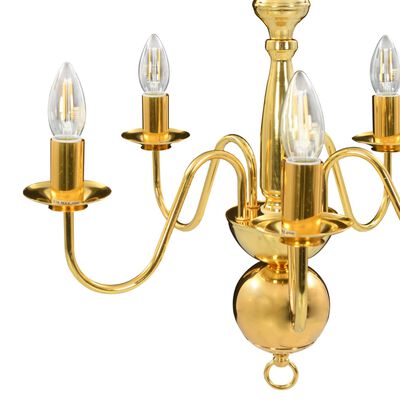 vidaXL Chandelier Golden 5 x E14 Bulbs