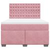 vidaXL Box Spring Bed with Mattress Pink 140x190 cm Velvet