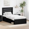 vidaXL Bed Frame with Headboard Black 90 x 200 cm Solid Pine Wood