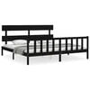 vidaXL Bed Frame without Mattress Black 200x200 cm Solid Wood Pine