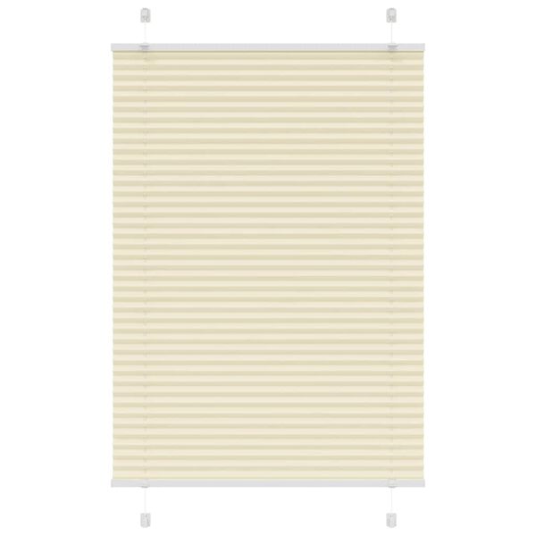vidaXL Pleated Blind Cream 100x100 cm Fabric Width 99.4 cm Polyester