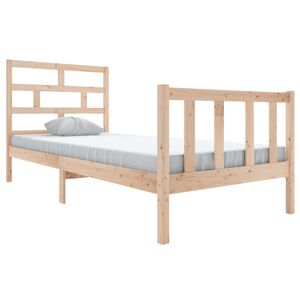 vidaXL Bed Frame without Mattress Solid Wood 100x200 cm (810072+814179)