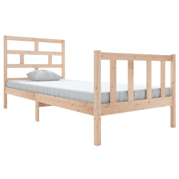 vidaXL Bed Frame without Mattress Solid Wood 100x200 cm (810072+814179)