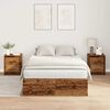 vidaXL Storage Bed Frame Old Wood 120 x 190 cm Engineered Wood