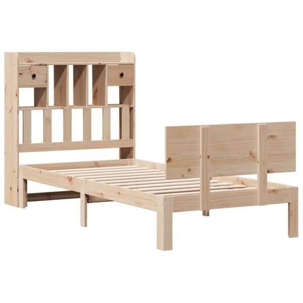 vidaXL Bookcase Bed without Mattress 90x190cm Solid Wood Pine