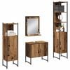 vidaXL Bathroom Furniture Set with Door 4 pcs Brown 33 x 33 x 185.5 cm