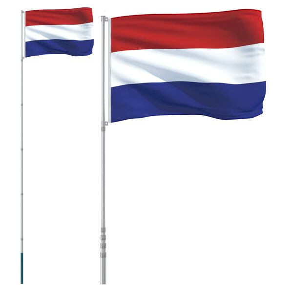 vidaXL Netherlands Flag and Pole 5.5 m Aluminium