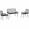 vidaXL Garden Dining Set 3 pcs Black and Anthracite Poly Rattan