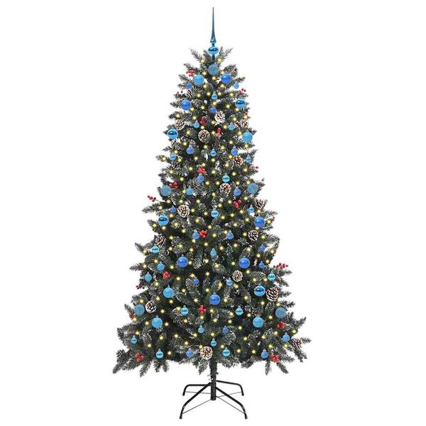 vidaXL Artificial Christmas Tree with 300 LEDs with Stand Green 210 cm