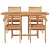 vidaXL Garden Dining Set 5 pcs Natural Solid Acacia Wood