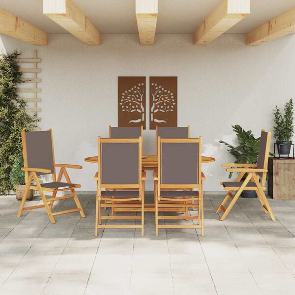 vidaXL Garden Dining Set Folding 7 pcs Anthracite Solid acacia wood