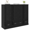 vidaXL Highboard with Drawer 3 pcs Black Oak Engineered Wood