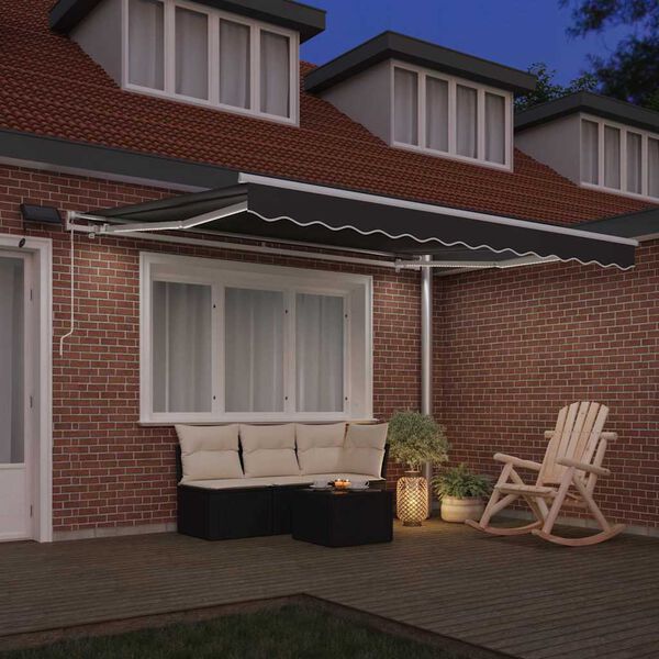 vidaXL Awning with Manual White 3 x 2.5 m Metal