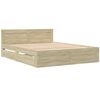 vidaXL Bed Frame with Headboard without Mattress Sonoma Oak 150x200 cm King Size
