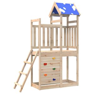 vidaXL Play Tower Brown 110.5 x 52.5 x 215cm Solid Pine Wood