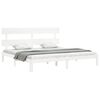 vidaXL Bed Frame without Mattress White Super King Size Solid Wood Pine