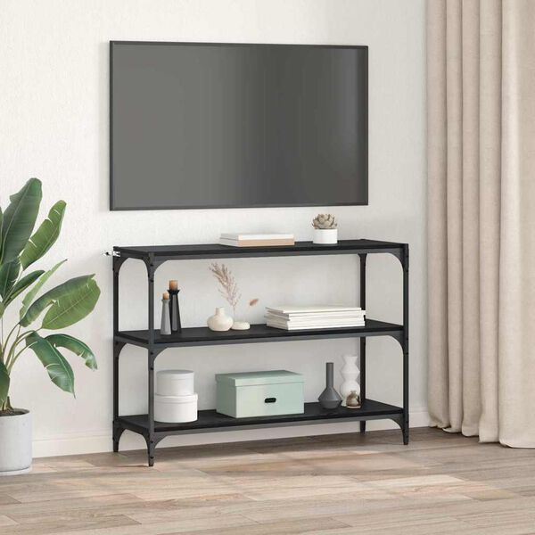 vidaXL Book Cabinet Black oak 100 x 33 x 70.5 cm Engineered wood