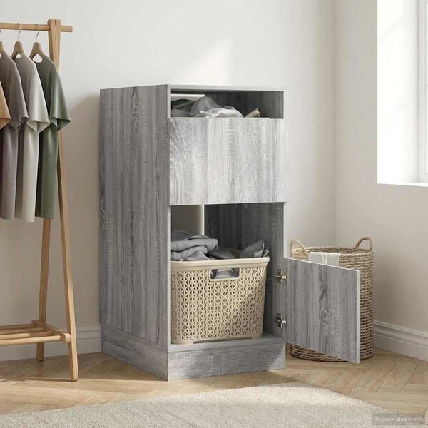 vidaXL Laundry Cabinet with Storage Grey Sonoma Engineered wood