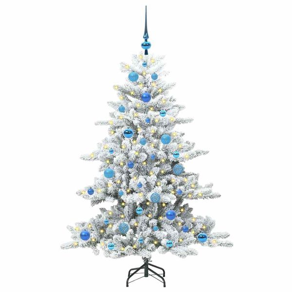 vidaXL Artificial Hinged Christmas Tree White 150 cm PVC and Steel