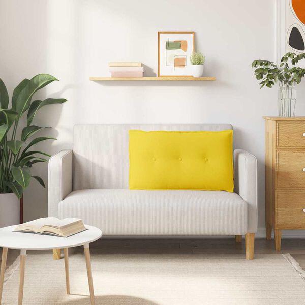 vidaXL Back Pillow Light Yellow 80 x 19 x 50 cm Fabric