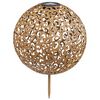 HI LED Solar Garden Ball Light 28.5 cm Metal Brown
