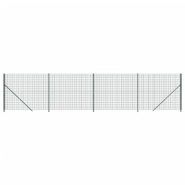vidaXL Wire Mesh Fence with Flange Green 1.4x10 m