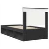 vidaXL Bed Frame with Headboard Black 90 x 190 cm Solid Pine Wood