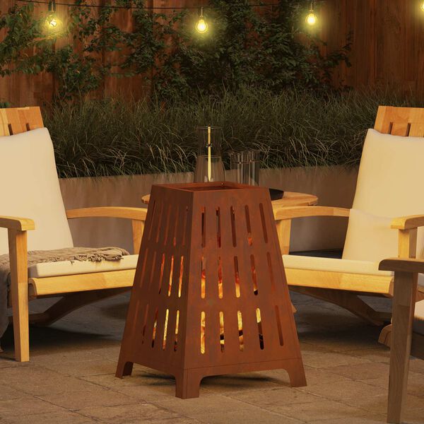 vidaXL Fire Pit Brown 50 x 50 x 70 cm Weathering Steel