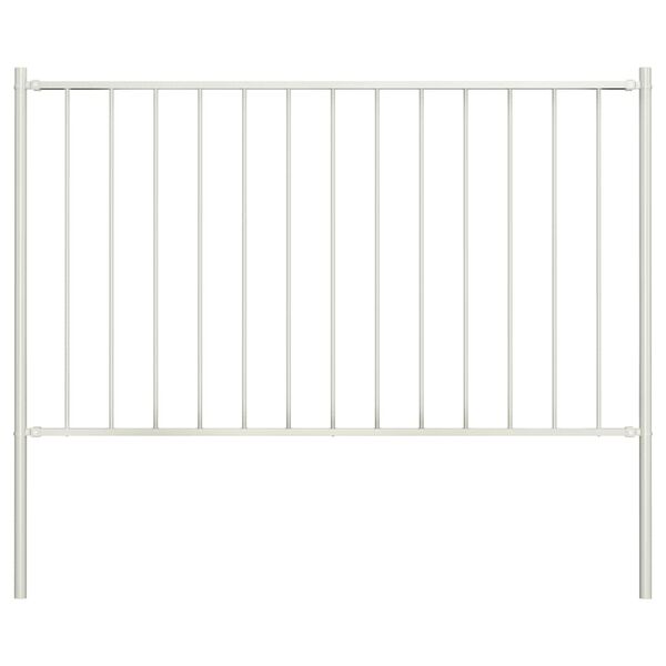 vidaXL Fence Panel Woerden with Posts Steel 1.7x1.25 m White
