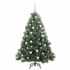 vidaXL Artificial Christmas Tree with 150 LEDs Green 150 cm PE and PVC