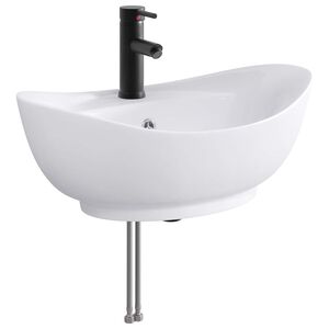 vidaXL Bathroom Wash Basin Matte Black 59 x 35 x 21 cm Metal