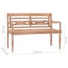 vidaXL Batavia Bench 120 cm White Wash Solid Teak Wood