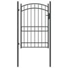 vidaXL Fence Gate with Lock Grey 200 x 100 cm Powder-coated steel